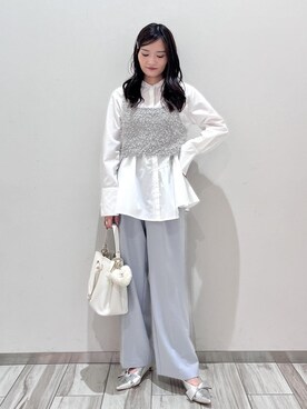 「お正月・初詣コーデ」｜「アイテム（スラックス）」を使った、ik18さん（レディース・158cm）の秋コーディネート