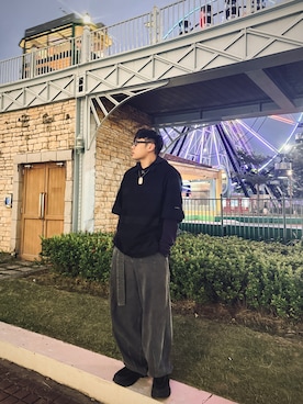 「アイテム（ポロシャツ）」を使った、Veeさん（メンズ・175cm）の冬コーディネート