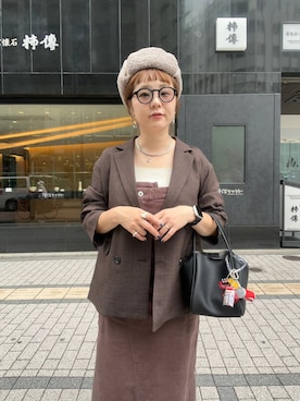 「アイテム（チョーカー）」を使った、m.pocさん（レディース・160cm）の秋コーディネート