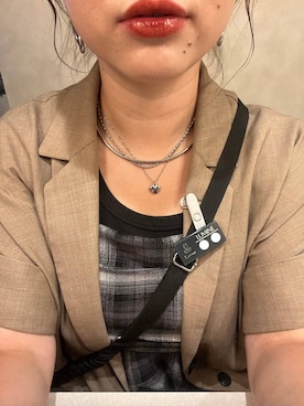 「LOWRYS FARM（ローリーズファーム）のステンレスフープチョーカー 127295（チョーカー）」を使った、m.pocさん（レディース・160cm・30代）の夏コーディネート