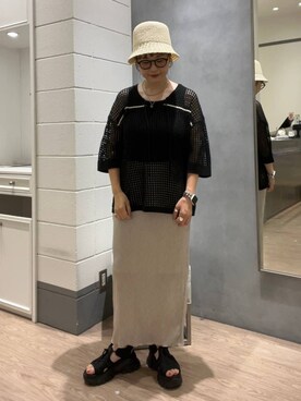 「アイテム（帽子）」を使った、m.pocさん（レディース・160cm・30代）の春コーディネート