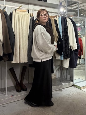 「アイテム（ピアス（両耳用））」を使った、m.pocさん（レディース・160cm・30代）の冬コーディネート