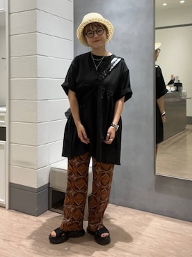 「アイテム（帽子）」を使った、m.pocさん（レディース・160cm・30代）の夏コーディネート