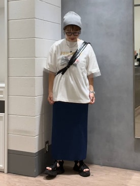 「アイテム（帽子）」を使った、m.pocさん（レディース・160cm・30代）の夏コーディネート
