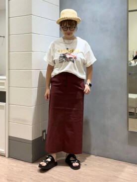 「アイテム（帽子）」を使った、m.pocさん（レディース・160cm・30代）の夏コーディネート