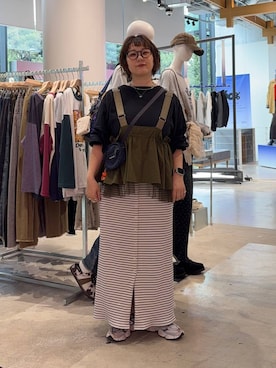 「LOWRYS FARM（ローリーズファーム）のアイテム（スカート）」を使った、m.pocさん（レディース・160cm）の秋コーディネート