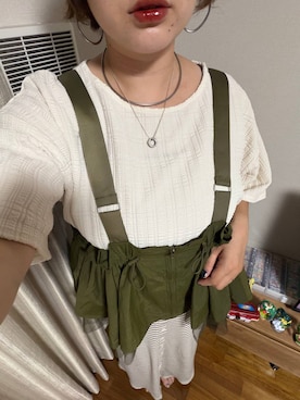 「LEPSIM（レプシィム）のマルチWAYZIPベスト　1049048（ベスト、グリーン系）」を使った、m.pocさん（レディース・160cm）の夏コーディネート