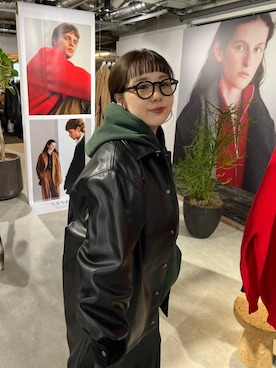 「アイテム（ライダースジャケット）」を使った、m.pocさん（レディース・160cm）の夏コーディネート