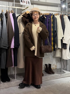 「アイテム（チョーカー）」を使った、m.pocさん（レディース・160cm・30代）の冬コーディネート