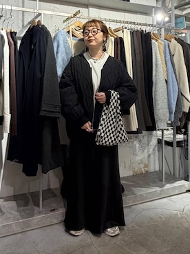 「アイテム（バレッタ/ヘアクリップ）」を使った、m.pocさん（レディース・160cm）の冬コーディネート