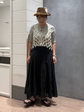 「アイテム（帽子）」を使った、m.pocさん（レディース・160cm・30代）の夏コーディネート