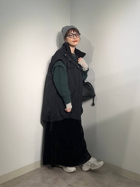「JEANASIS（ジーナシス）のアイテム（ナイロンジャケット）」を使った、m.pocさん（レディース・160cm）の秋コーディネート