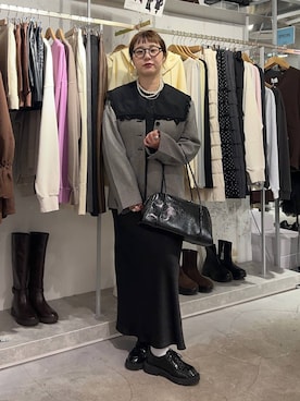 「アイテム（テーラードジャケット、その他）」を使った、m.pocさん（レディース・160cm）の秋コーディネート