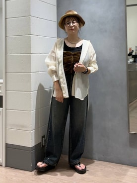 「アイテム（帽子）」を使った、m.pocさん（レディース・160cm・30代）の夏コーディネート