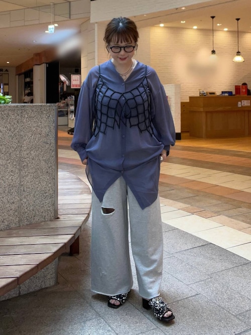 【シン商品】 セール】シアーシャツワンピース 130972（シャツワンピース