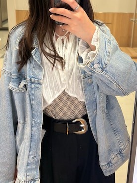 「H&M（エイチ・アンド・エム）のアイテム（ジャケット/アウター）」を使った、sayapikiさん（レディース・165cm）の春コーディネート