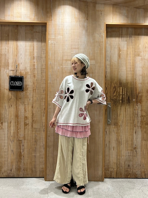 HELLO.SANFRANCISCO】フラワーカットビッグTEE（Tシャツ/カットソー