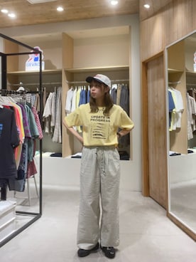 「CIAOPANIC TYPY（チャオパニックティピー）のアイテム（帽子）」を使った、まほさん（レディース・166cm）の夏コーディネート