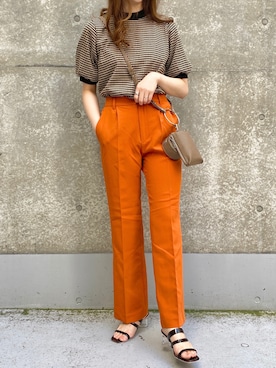 「INGNI（イング）のセミフレアセンタープレスパンツ（その他パンツ）」を使った、きーちゃんさん（レディース・159cm）の夏コーディネート