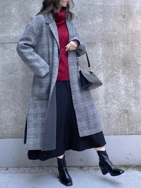 「INGNI（イング）のアイテム（その他アウター）」を使った、きーちゃんさん（レディース・159cm）の冬コーディネート