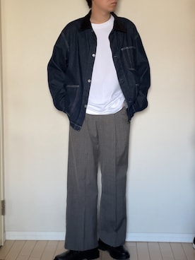 「ダークグレー」｜「アイテム（ジャケット/アウター）」を使った、つばささん（メンズ・175cm）の春コーディネート