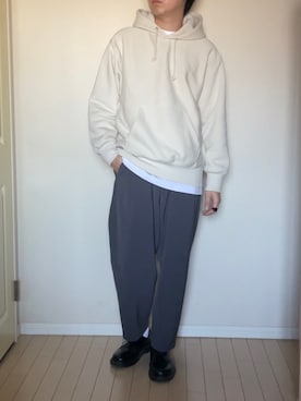 「WYM × ATTACHMENT（ウィム×アタッチメント）のアイテム（その他パンツ）」を使った、つばささん（メンズ・175cm）の冬コーディネート