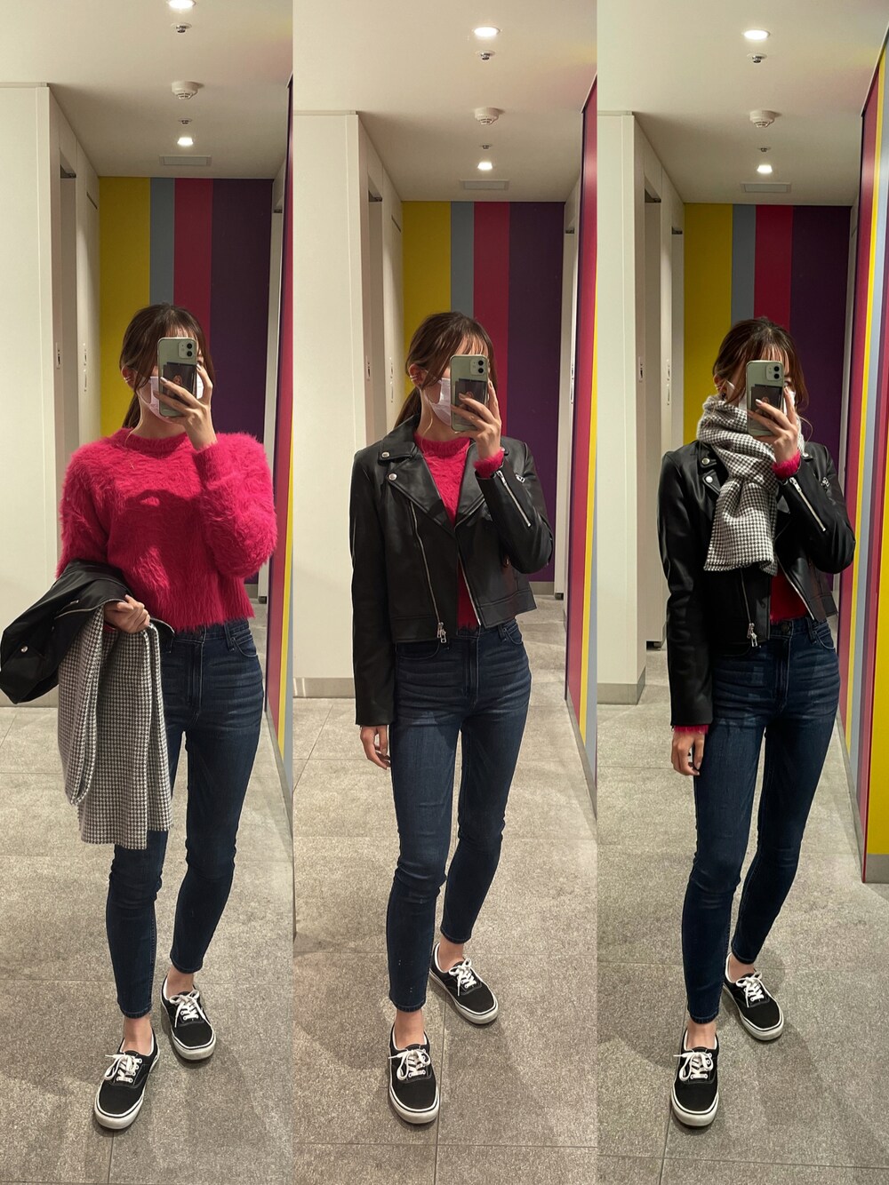 「VANSのVANS　AUTHENTIC（スニーカー、ブラック系）」を使った、Sharonさん（レディース・162cm）の秋コーディネートの1枚目の写真
