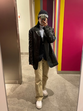 「Abercrombie&Fitch（アバークロンビーアンドフィッチ）のアイテム（帽子）」を使った、Sharonさん（レディース・162cm）の冬コーディネート