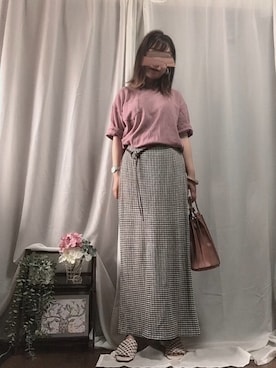 「プリーツバッグ」｜「アイテム（アクセサリー）」を使った、x 𝕟𝕚𝕛𝕚𝕞𝕒𝕤𝕦 xさん（レディース・154cm）の夏コーディネート