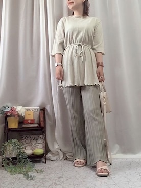 「しまむら（シマムラ）のアイテム（パンツ）」を使った、x 𝕟𝕚𝕛𝕚𝕞𝕒𝕤𝕦 xさん（レディース・154cm）の夏コーディネート