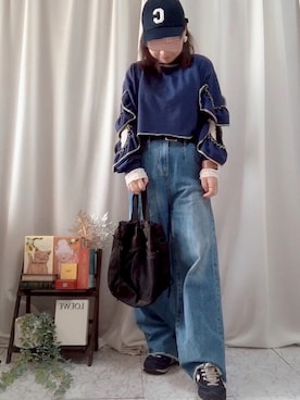 「袖フリル」｜「アイテム（その他）」を使った、x 𝕟𝕚𝕛𝕚𝕞𝕒𝕤𝕦 xさん（レディース・154cm）の冬コーディネート