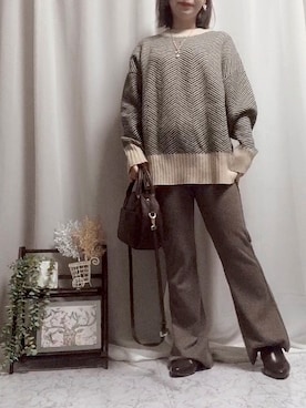 「ブラウンバッグ」｜x 𝕟𝕚𝕛𝕚𝕞𝕒𝕤𝕦 xさん（レディース・154cm）の冬コーディネート