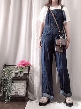 「スポサン」｜「アイテム（サロペット/オーバーオール）」を使った、x 𝕟𝕚𝕛𝕚𝕞𝕒𝕤𝕦 xさん（レディース・154cm）の夏コーディネート