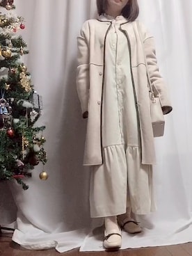 「コーデュロイ」｜「アイテム（ノーカラーコート）」を使った、x 𝕟𝕚𝕛𝕚𝕞𝕒𝕤𝕦 xさん（レディース・154cm）の冬コーディネート