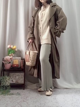 「はじめましてコーデ」｜「アイテム（トレンチコート）」を使った、x 𝕟𝕚𝕛𝕚𝕞𝕒𝕤𝕦 xさん（レディース・154cm）の春コーディネート