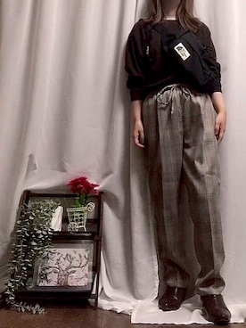 「チェック柄に恋してる」｜「アイテム（ブーティ）」を使った、x 𝕟𝕚𝕛𝕚𝕞𝕒𝕤𝕦 xさん（レディース・154cm）の秋コーディネート