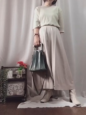 「プリーツバッグ」｜「アイテム（その他）」を使った、x 𝕟𝕚𝕛𝕚𝕞𝕒𝕤𝕦 xさん（レディース・154cm）の秋コーディネート