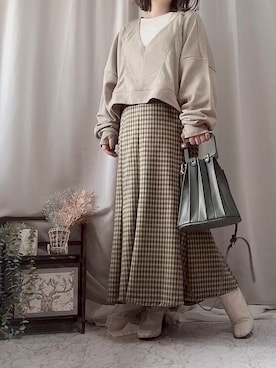 「プリーツバッグ」｜「アイテム（その他）」を使った、x 𝕟𝕚𝕛𝕚𝕞𝕒𝕤𝕦 xさん（レディース・154cm）の冬コーディネート