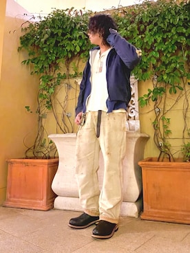 「HOUSTON（ヒューストン）のアイテム」を使った、なぐーさん（メンズ・170cm）の冬コーディネート