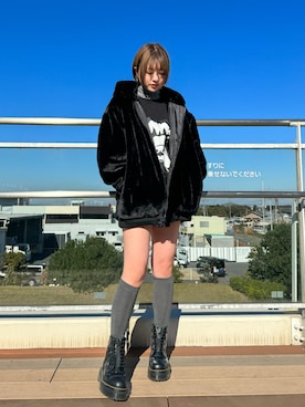 「DANKE SCHON（ダンケシェーン）のアイテム（その他アウター）」を使った、Aoiさん（レディース・158cm）の冬コーディネート