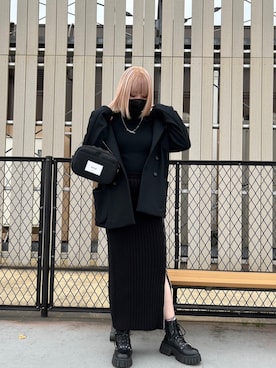 「WHITELAND（ホワイトランド）のアイテム（ショルダーバッグ）」を使った、Aoiさん（レディース・158cm）の冬コーディネート