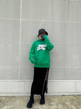 「WHITELAND（ホワイトランド）のアイテム（帽子）」を使った、Aoiさん（レディース・158cm）の冬コーディネート