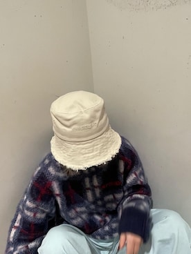 「WHITELAND（ホワイトランド）のアイテム（帽子）」を使った、Aoiさん（レディース・158cm）の冬コーディネート