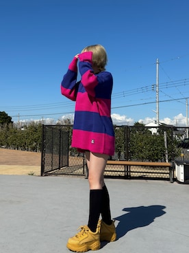 「ディズニーコーデ」｜「アイテム（ピンク系）」を使った、Aoiさん（レディース・158cm）の秋コーディネート