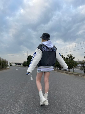 「WHITELAND（ホワイトランド）のアイテム（帽子）」を使った、Aoiさん（レディース・158cm）の冬コーディネート