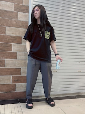 「アイテム（サンダル）」を使った、FUMY さん（メンズ・165cm）の夏コーディネート