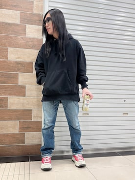 「アイテム（デニムパンツ）」を使った、FUMY さん（メンズ・165cm）の秋コーディネート