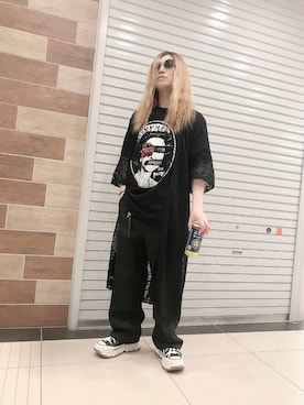 「Yohji Yamamoto（ヨウジヤマモト）のアイテム（Tシャツ/カットソー）」を使った、FUMY さん（メンズ・165cm）の秋コーディネート