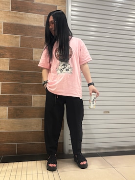 「NIKE（ナイキ）のアイテム（サンダル、ブラック系）」を使った、FUMY さん（メンズ・165cm）の夏コーディネート