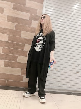「Yohji Yamamoto（ヨウジヤマモト）のアイテム（Tシャツ/カットソー）」を使った、FUMY さん（メンズ・165cm）の秋コーディネート